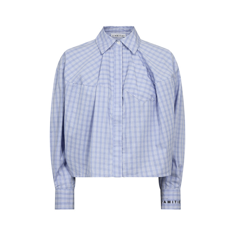 Haute L'amitie Sophie Check Skjorte - Pale Blue