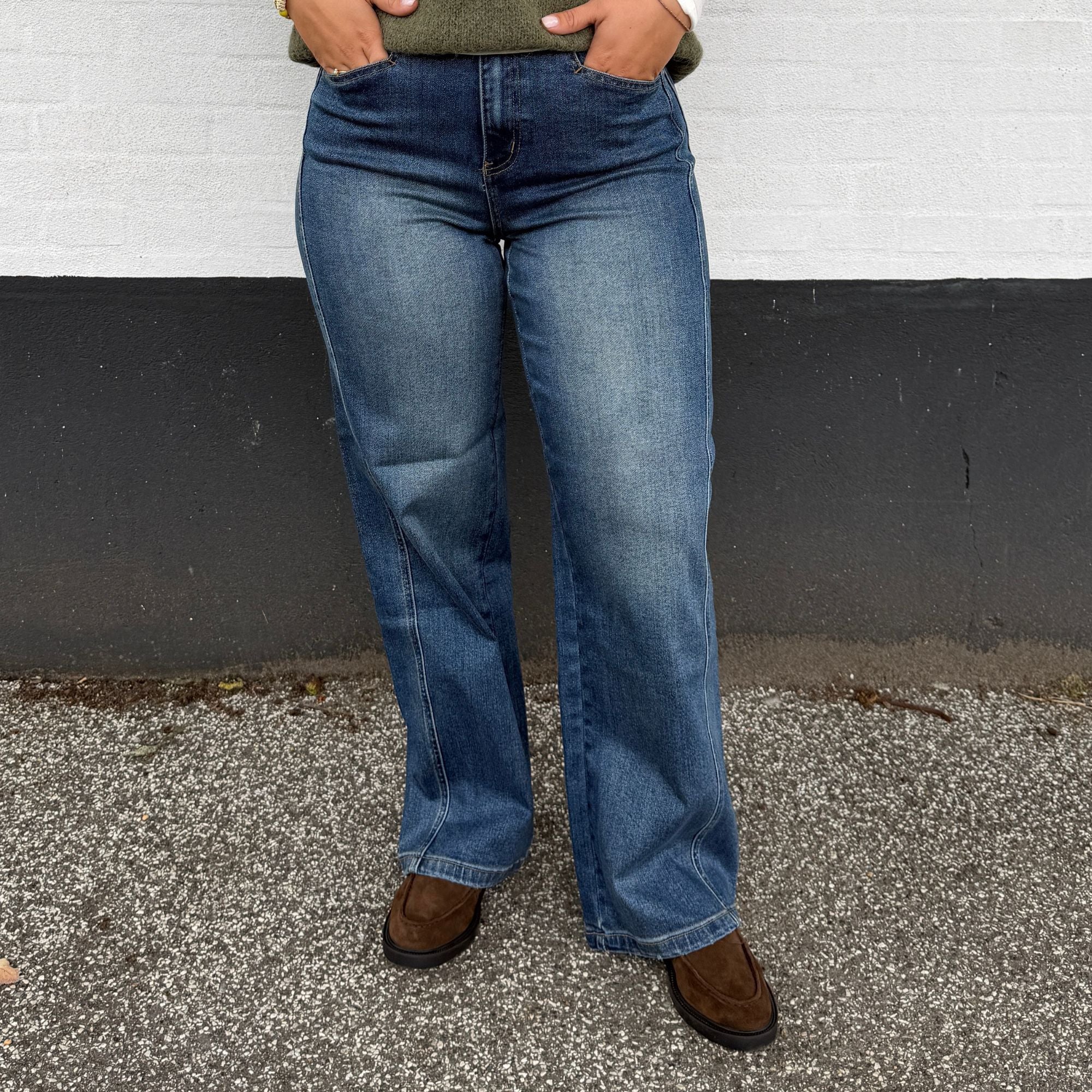 WithBlack WBLShirley Hw Wide Jeans - Blue Cast