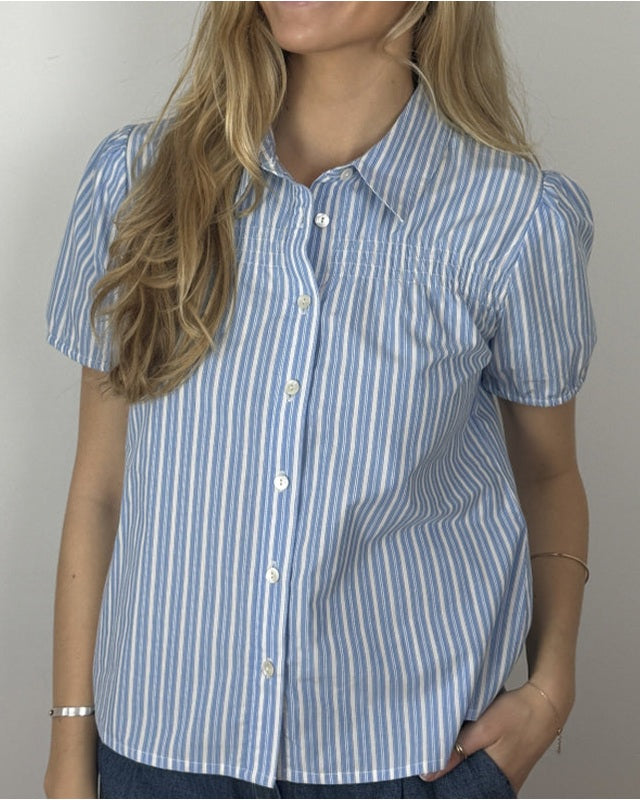 Continue Elinor Skjorte - Blue Stripe