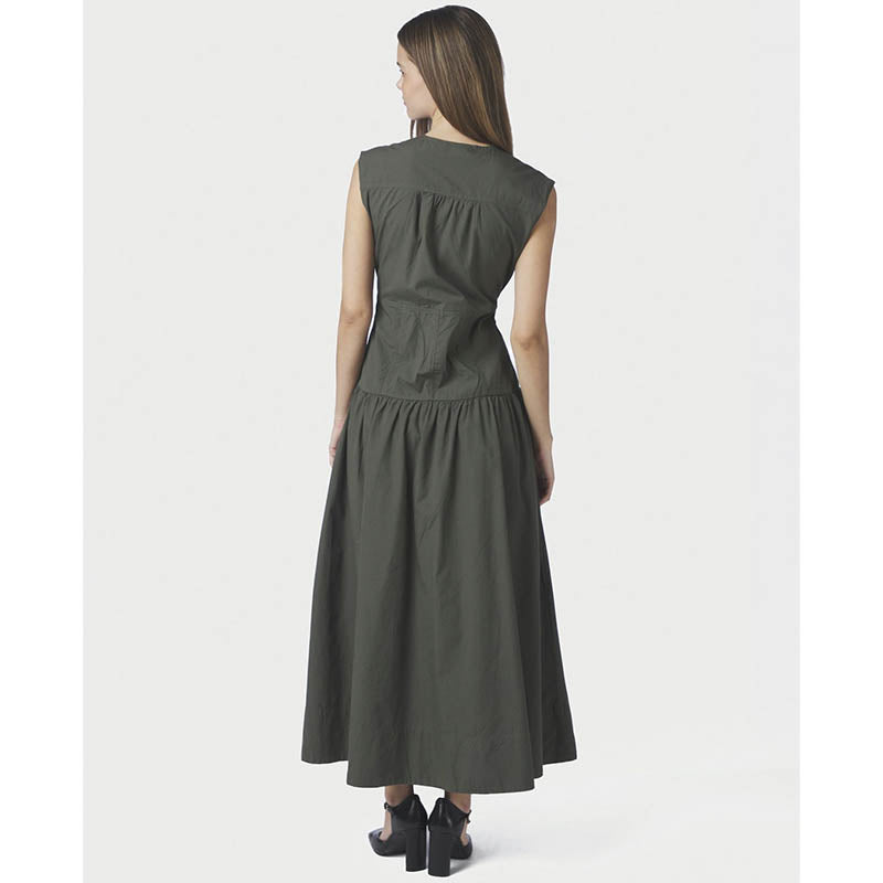 Neo Noir Halise Poplin Kjole - Army