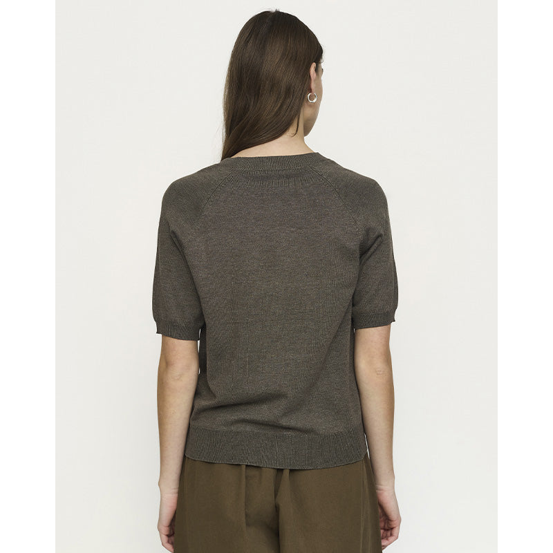 Soft Rebels SRMarla SS O-neck Strik - Canteen Melange