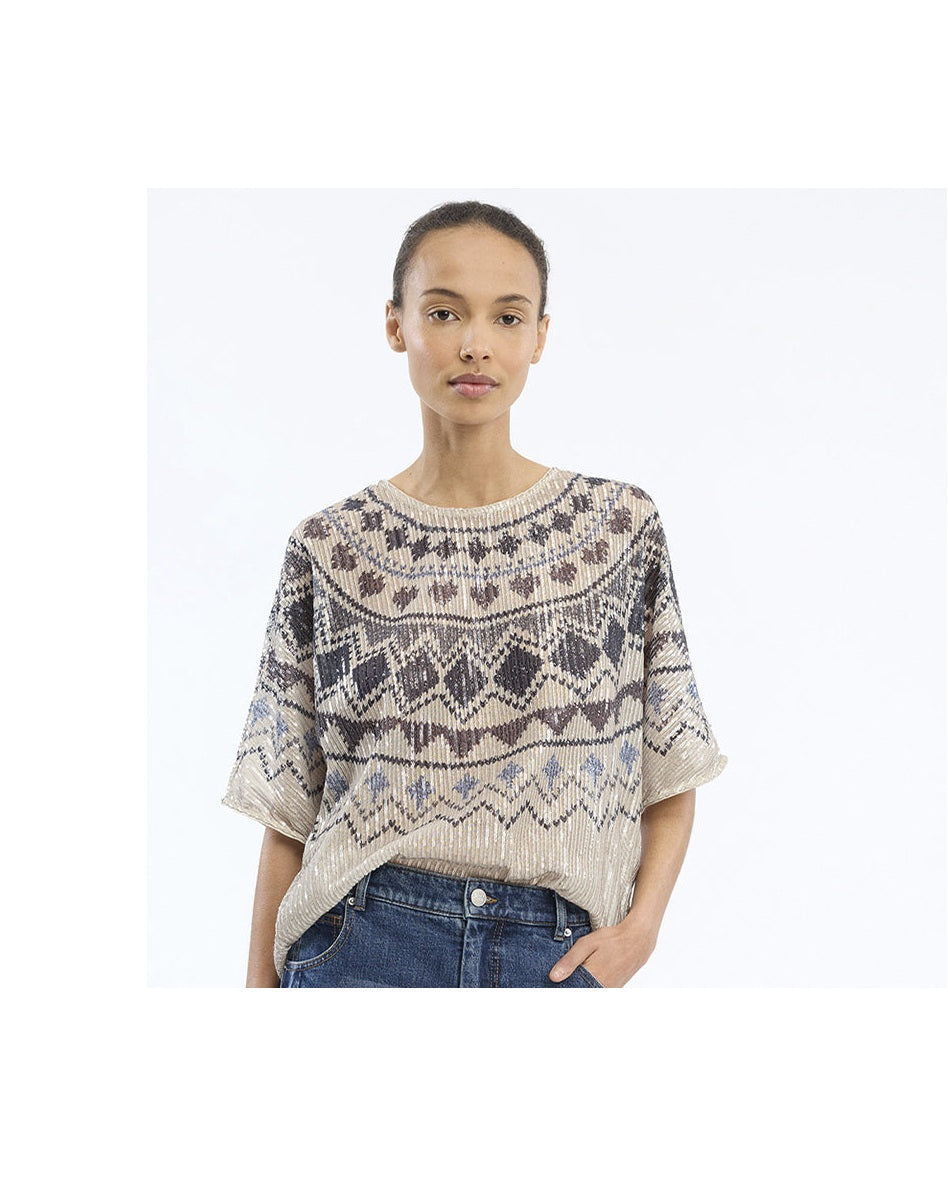 Munthe Vunny Bluse - Print Camel