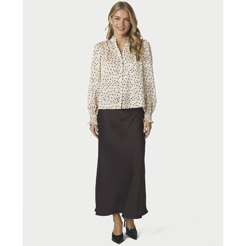 Neo Noir Astrida Flower Jacquard Bluse - Creme