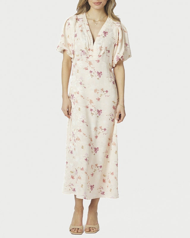 Neo Noir Illana Sateen Kjole - Creme