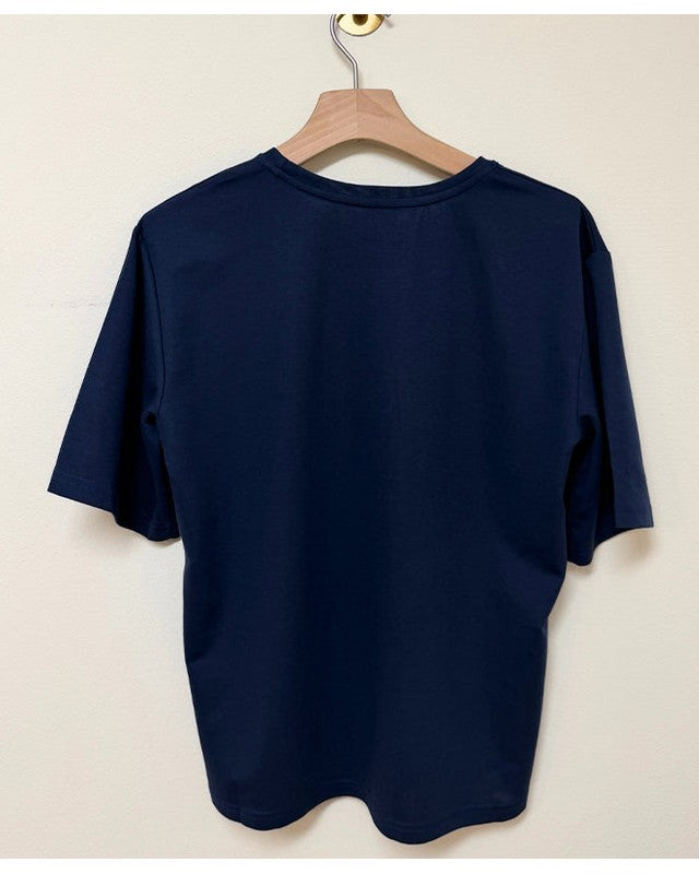 Luxzuz Boxy T-shirt - Navy Blue