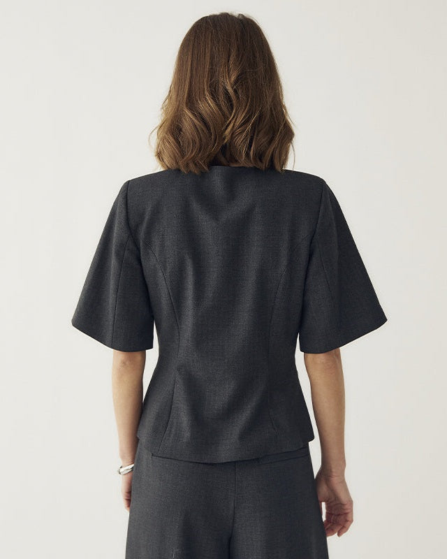 Noella N-Kasaundra Blazer - Grey Herringbone