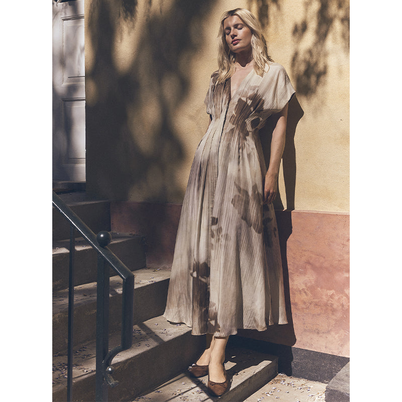 Gustav Harriet Kjole - Cream/Brown