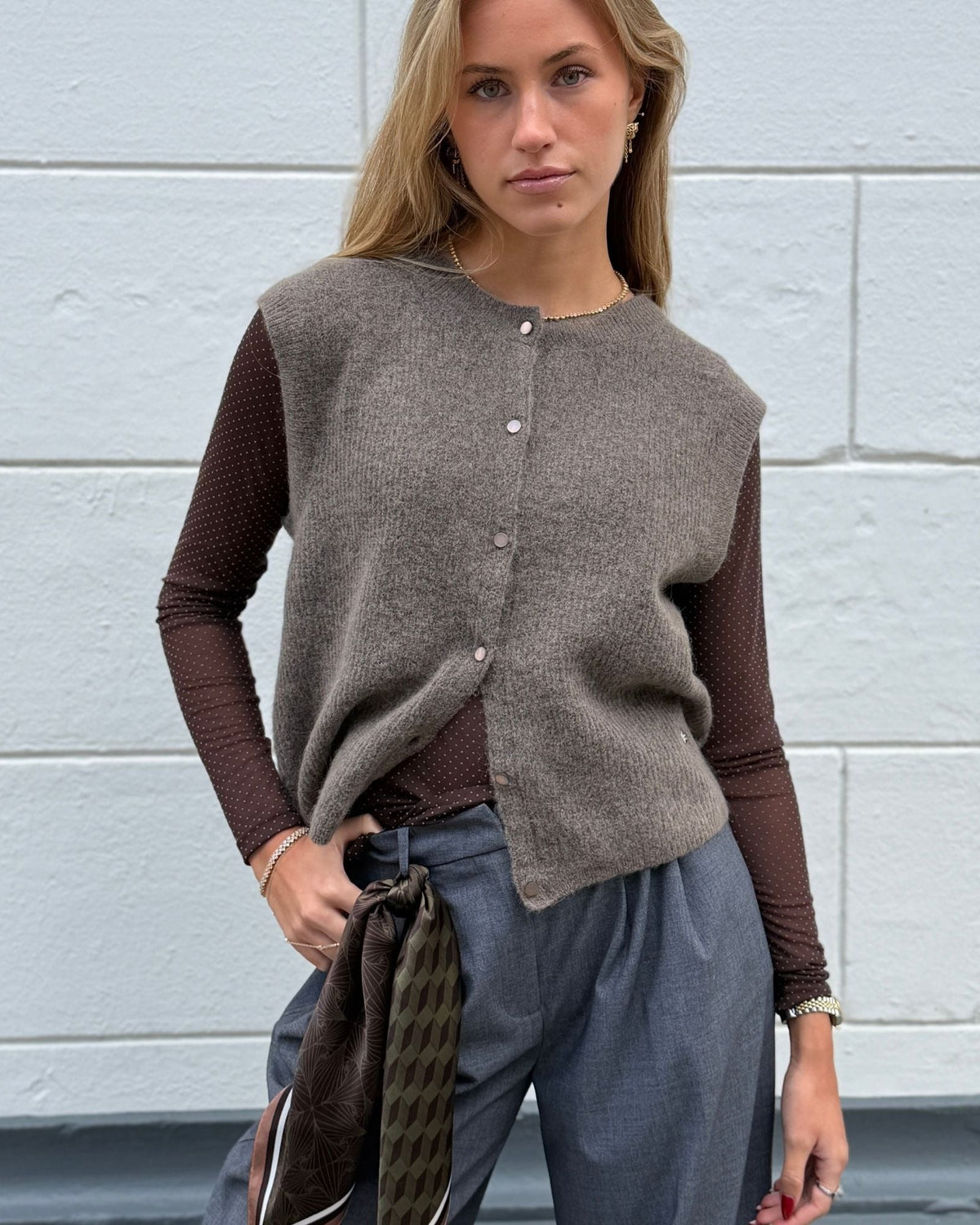 Mos Mosh MMAlmine Thora Strik Vest - Falcon