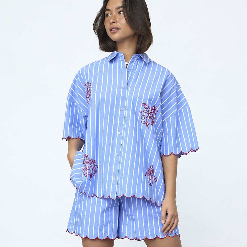 Sisters Point Ella-sho19 Shorts - Blue Stripes