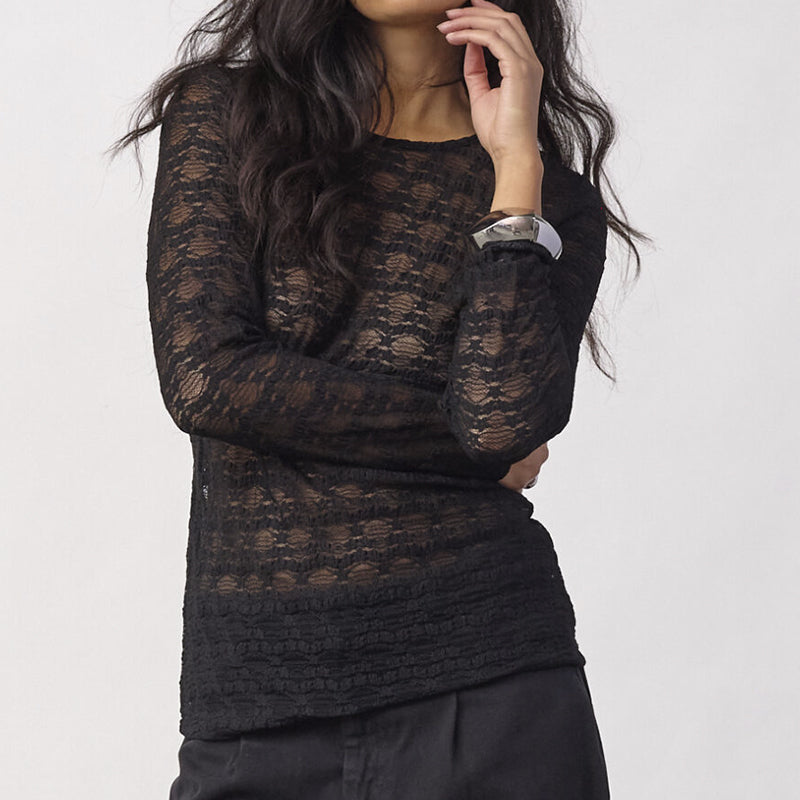 Co'couture BarieCC O-Neck Bluse - Black