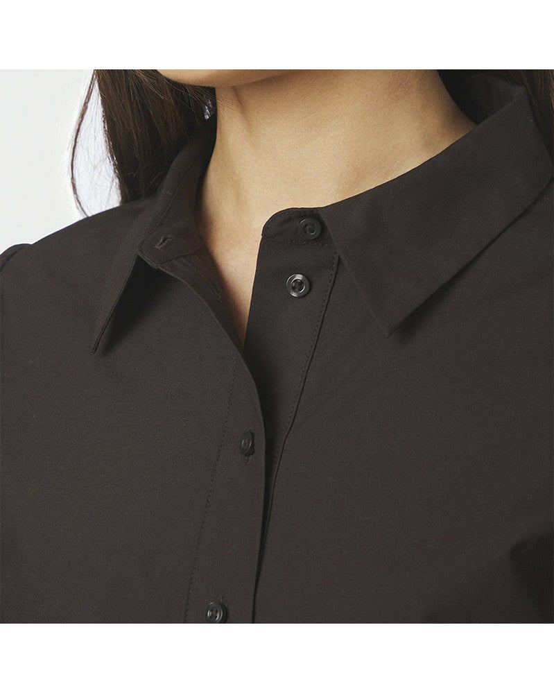 Neo Noir Ismara Solid Skjortebluse - Dark Brown