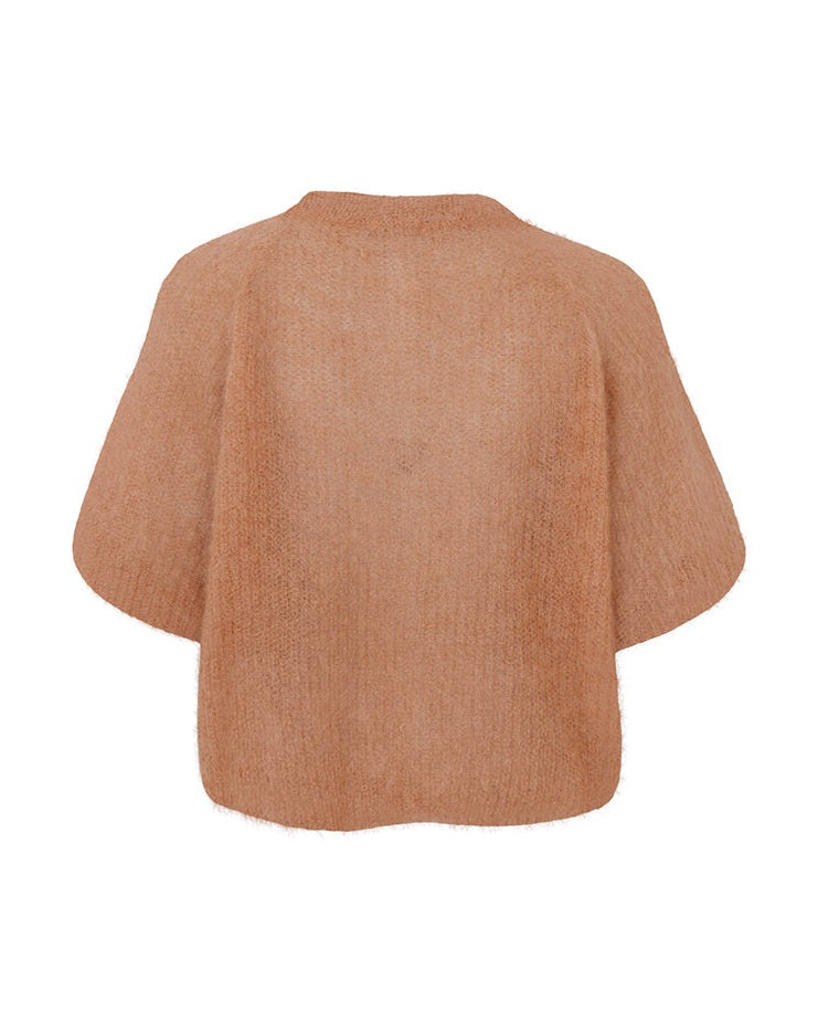 Black Colour BCBjørk Patent Strik Cardigan - Camel