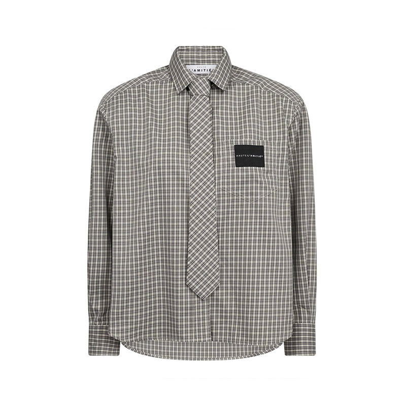 Haute L'amitie Chess Tie Skjorte - Beige