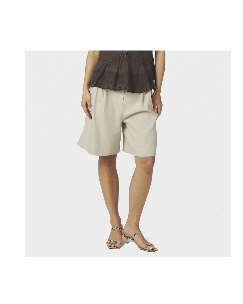 Neo Noir Nika Structure Shorts - Creme