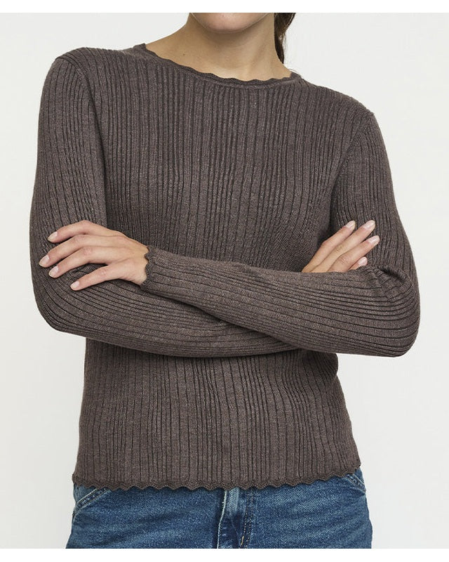Soft Rebels SRMarla Lace Strik - Coffee Quartz Melang