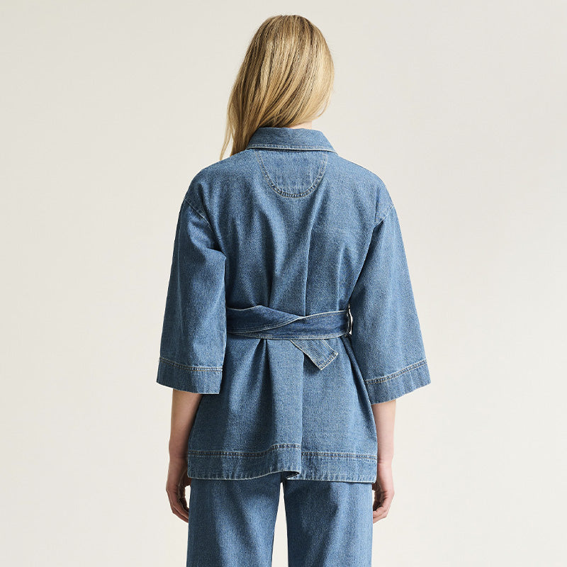 Bitte Kai Rand Hayato Lang Jakke - Denim Blue