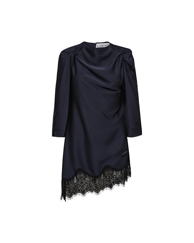 Haute L'amitie Naomi Twist Shoulder Kjole - Navy