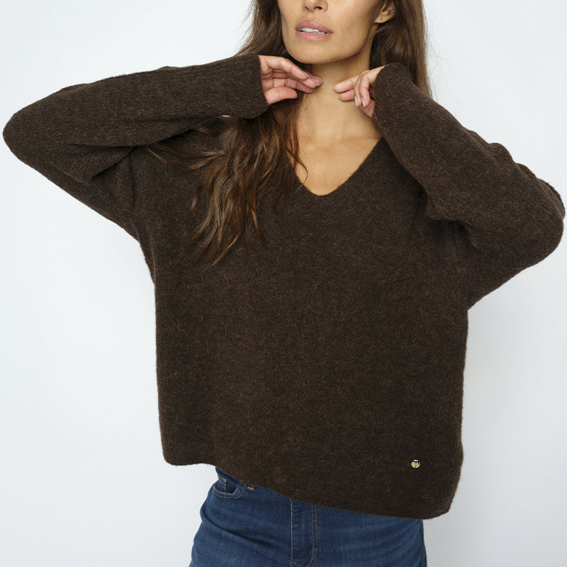 Mos Mosh MMThora V-neck Strik - Delicioso
