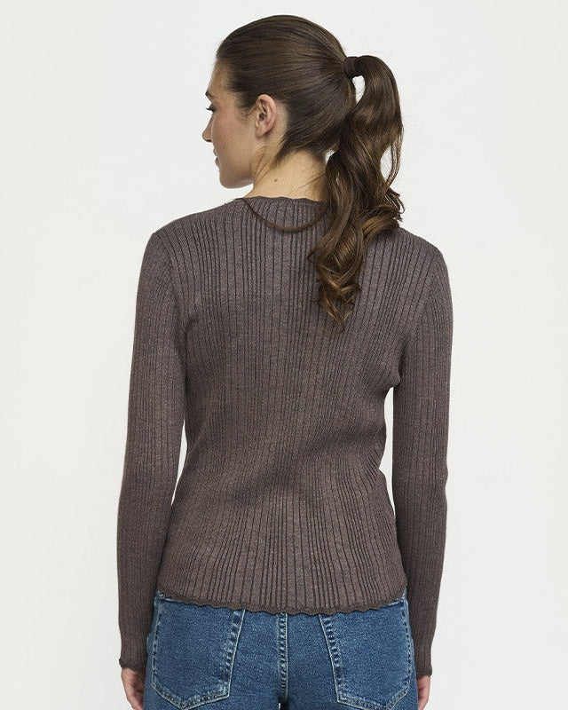 Soft Rebels SRMarla Lace Strik - Coffee Quartz Melang