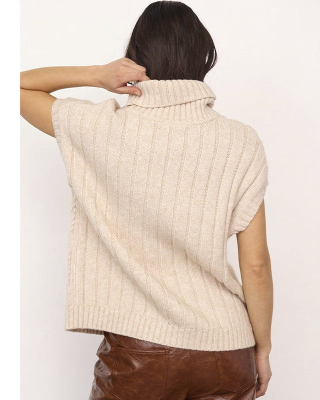 Co'couture RowCC Oversize Cable Strik Vest - Creme