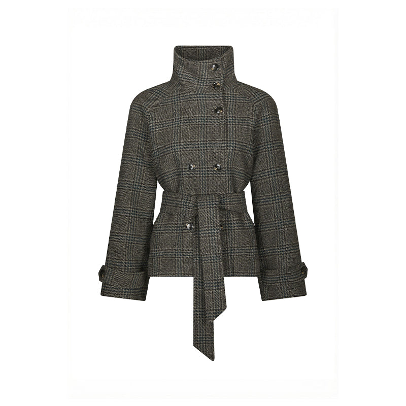 Neo Noir Munet Check Jakke - Dark Grey