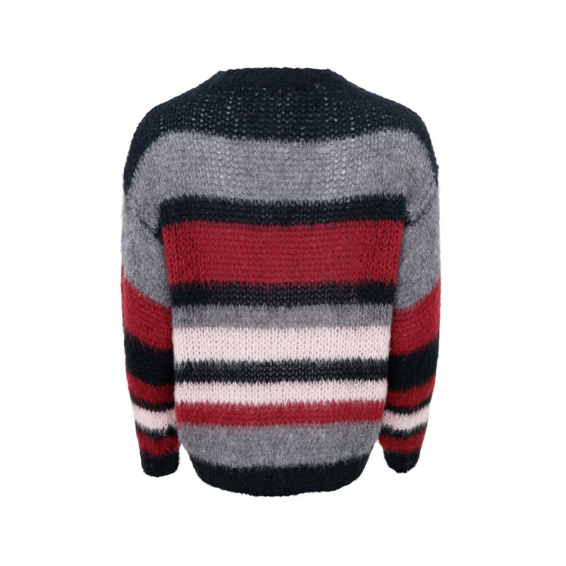 Black Colour BCLina Striped Strik Jumper - Wine