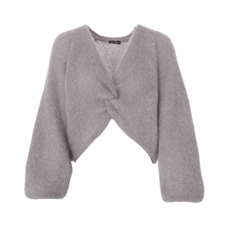 Black Colour BCBjoerk Cross Jumper Strik - Taupe