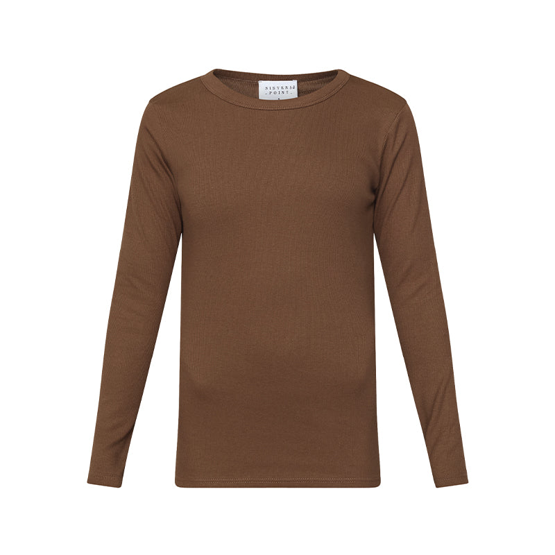 Sisters Point Eike-LS Langærmet T-shirt - Brown