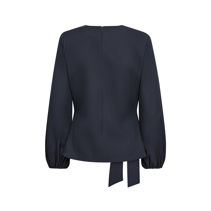 Co'couture LunaCC Tie Bluse - Navy