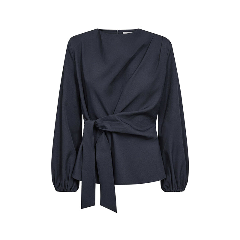 Co'couture LunaCC Tie Bluse - Navy