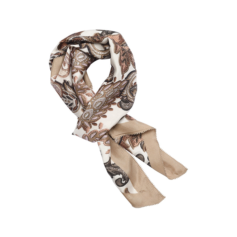 Gustav Jonita Silketørklæde - Beige Brown