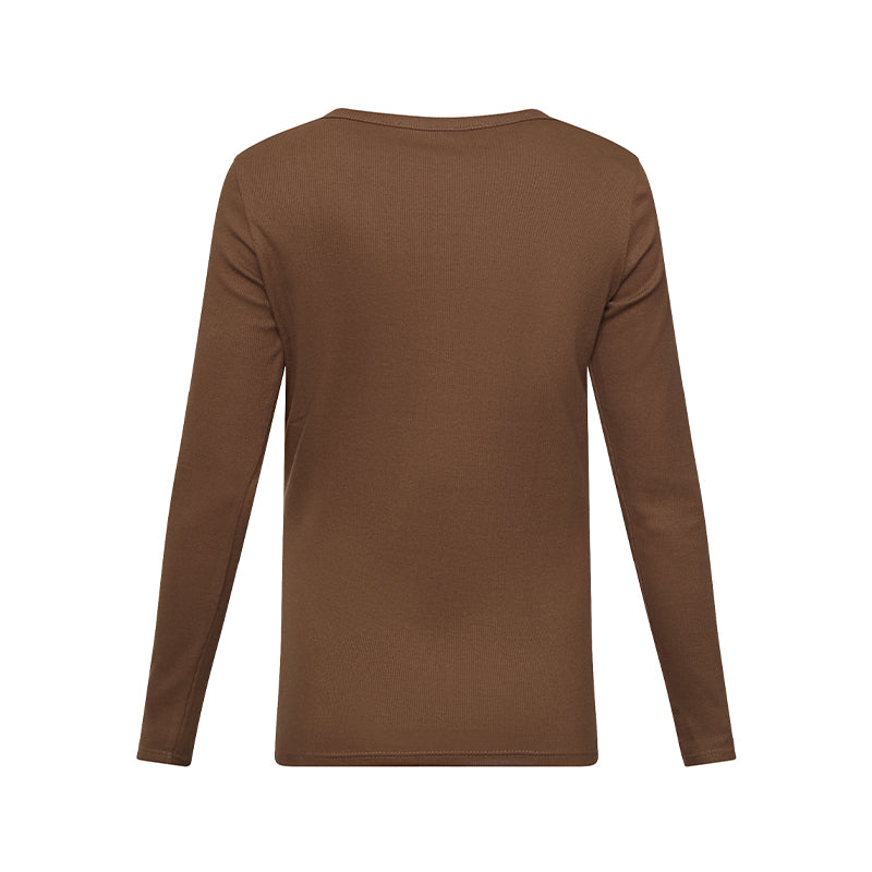 Sisters Point Eike-LS Langærmet T-shirt - Brown