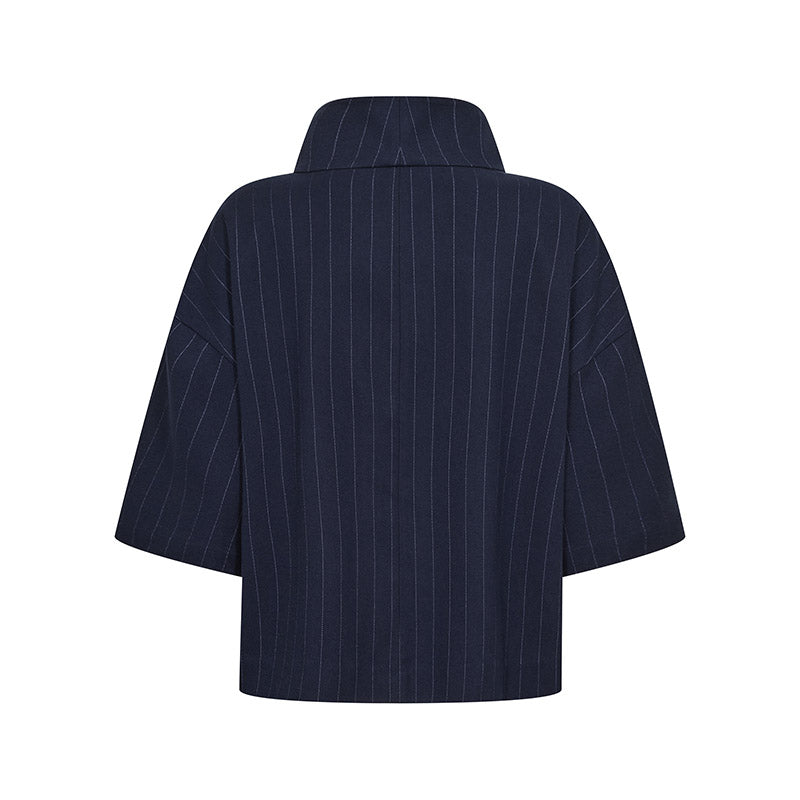 Co'couture GabieCC Pin Funnel Neck Bluse - Navy