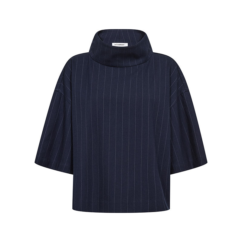 Co'couture GabieCC Pin Funnel Neck Bluse - Navy