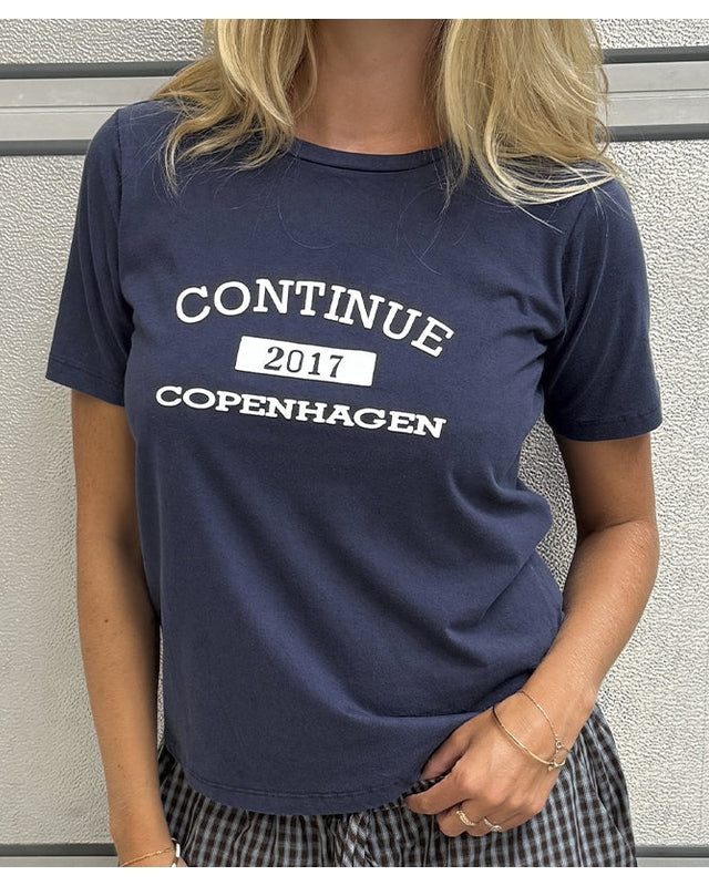 Continue Dea Wash T-shirt - Navy Blue