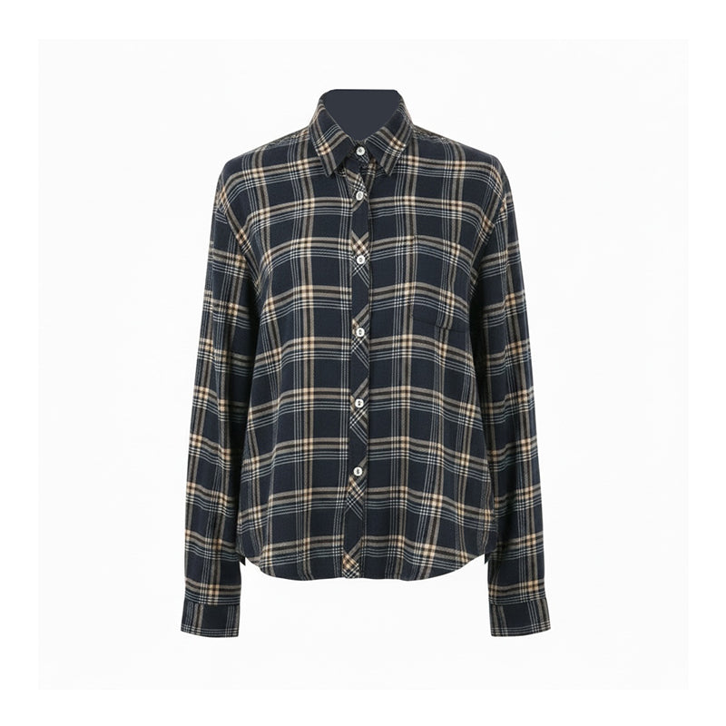 Continue Alice Check Skjorte - Navy Check