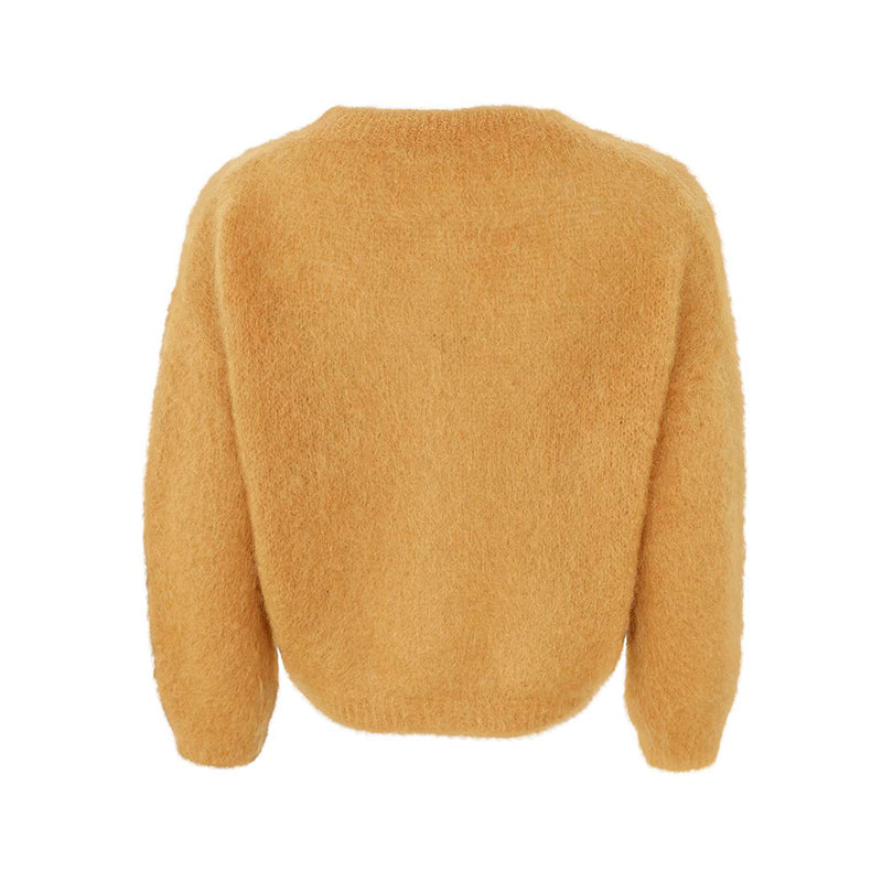 Black Colour BCBjoerk Patent Strik Cardigan - Mustard