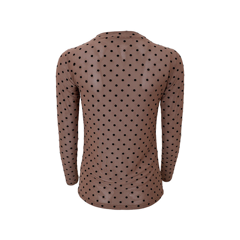 Black Colour BCJennie Dotted Meshbluse - Espresso