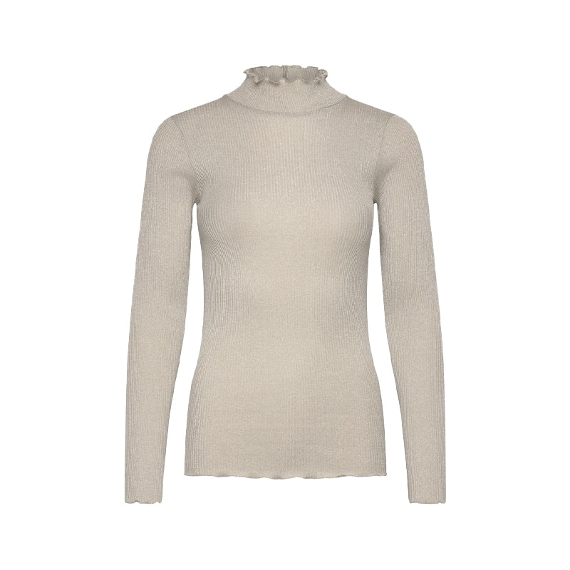 Rosemunde RWBoston Lurex LS T-neck T-shirt - Rainy Day
