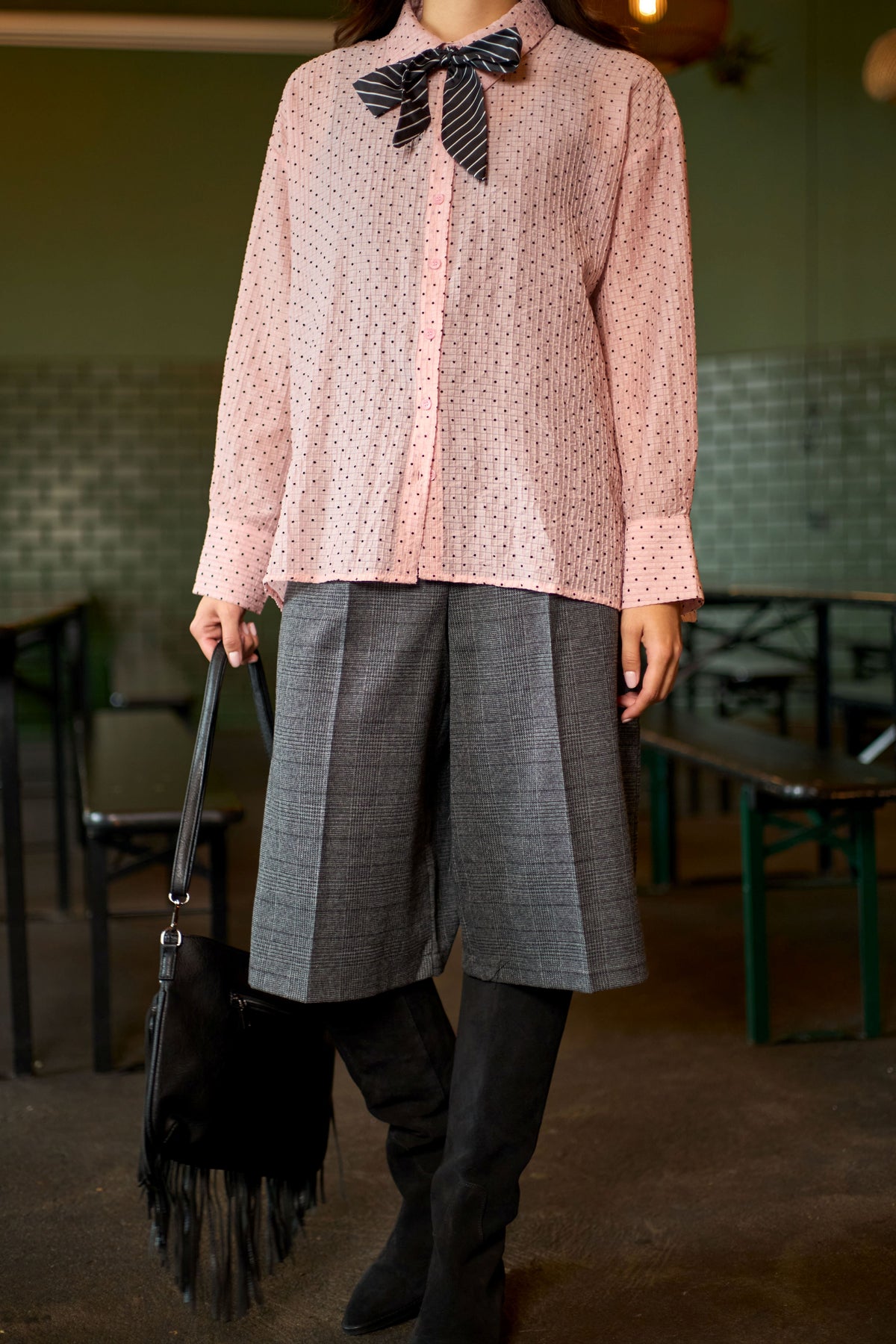 Black Colour BCLuciano Pleated Jorts - Dk Grey