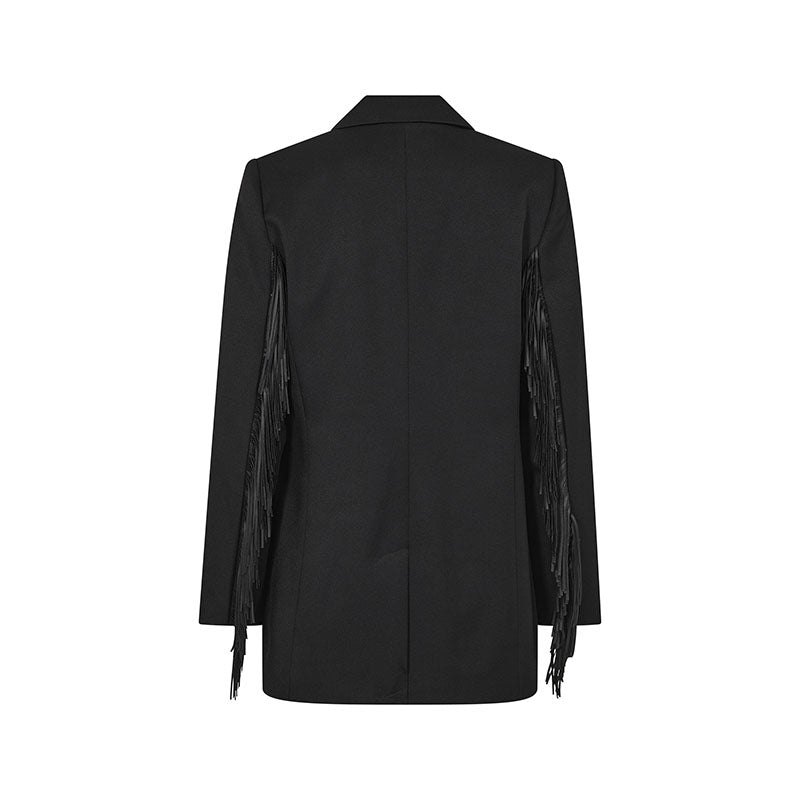 Haute L'amitie Premiere Fringe Blazer - Black