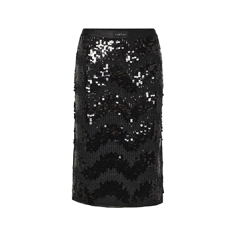 Haute L'amitié Mirror Sequin Pencil Nederdel - Black