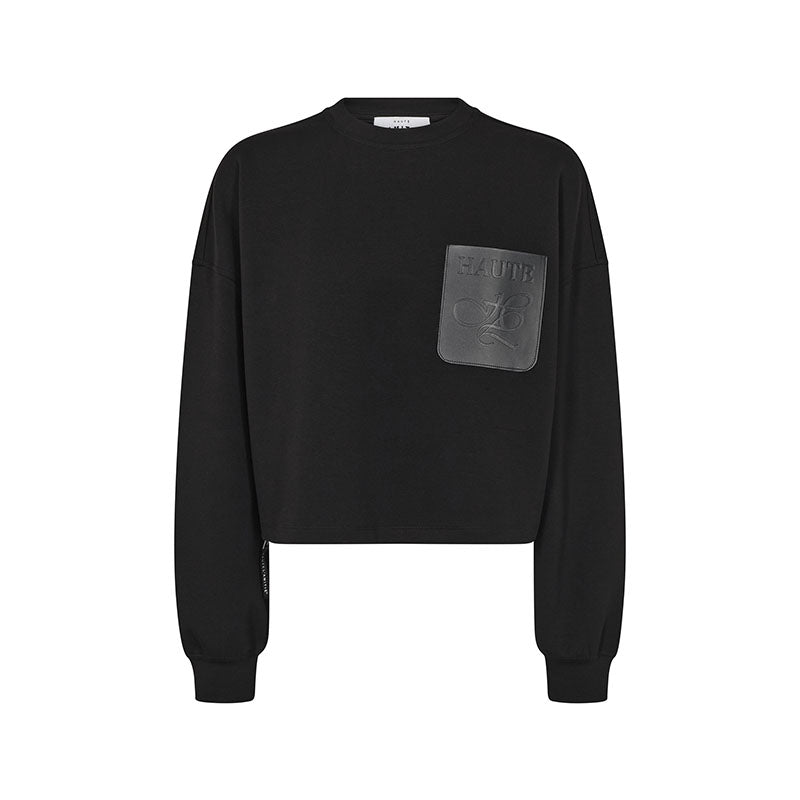 Haute L'amitié Maxi Crop Zip Pocket Sweat - Black