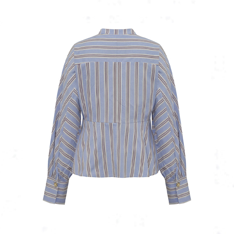 Gossia MieGO Bluse - Blue/ Brown Stripes
