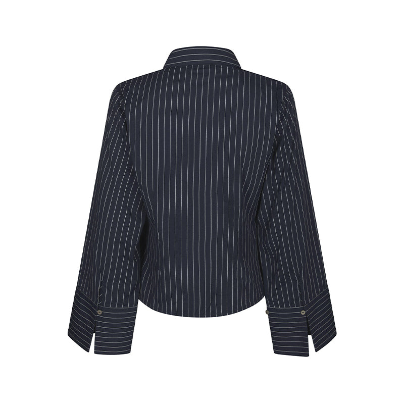 Neo Noir Fenli slim stripe Skjorte - Navy