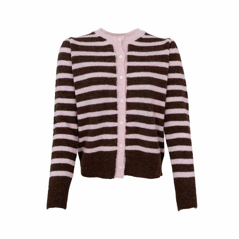 Black Colour BCDell Puff Cardigan - Brown