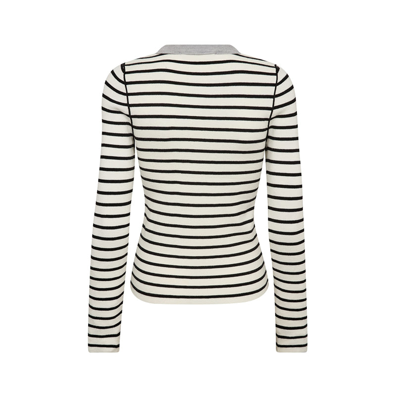 Gossia FabiolaGO Jumper Strik - Off-white/Black Stripes