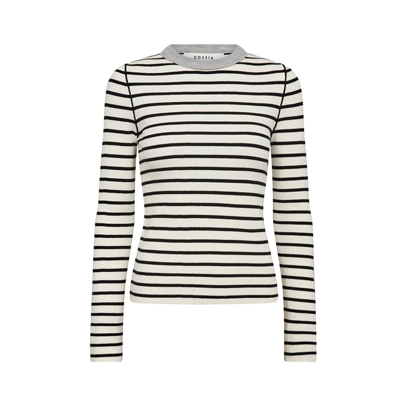 Gossia FabiolaGO Jumper Strik - Off-white/Black Stripes