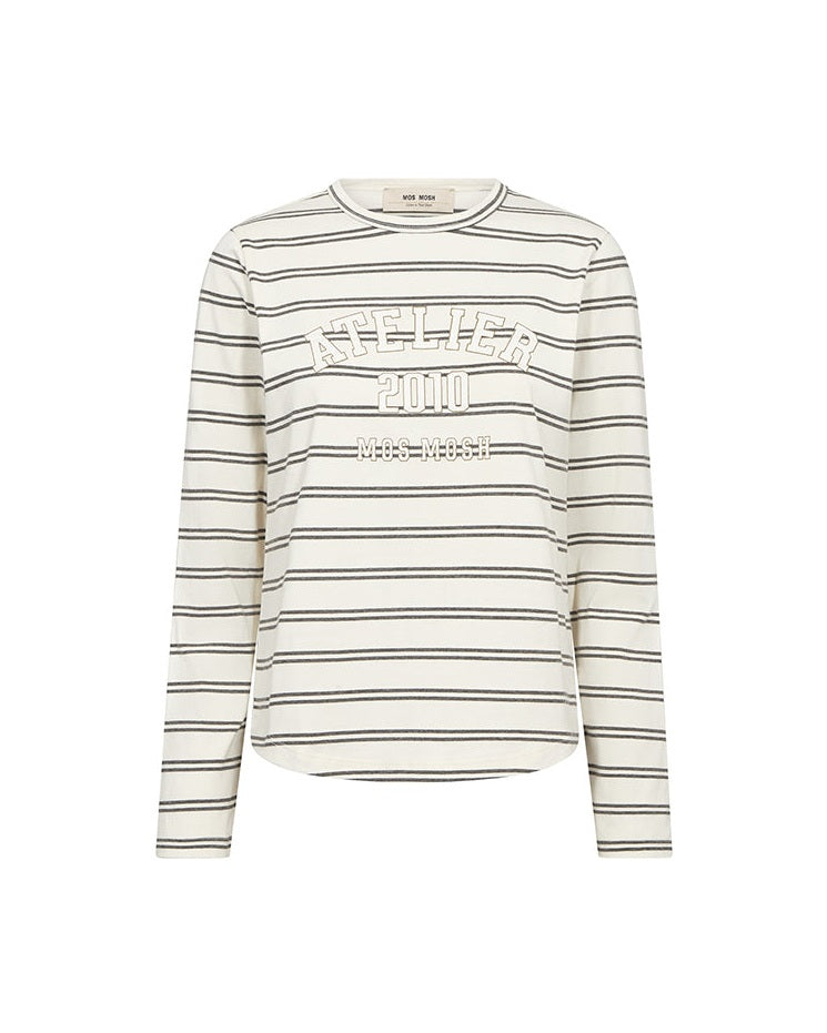 Mos Mosh Camp O-LS Stripe Bluse - Delicioso