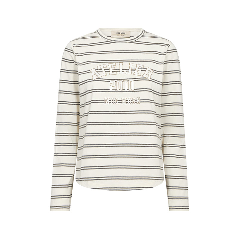 Mos Mosh Camp O-LS Stripe Bluse - Delicioso